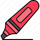 marker, felt, highlighter, neon, pen, tip