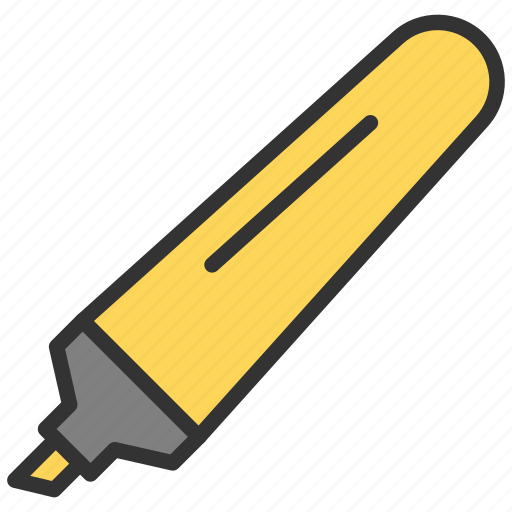 Highlighter, marker, education, school icon - Download on Iconfinder