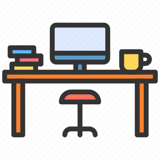 Work table, study desk, table, workplace icon - Download on Iconfinder