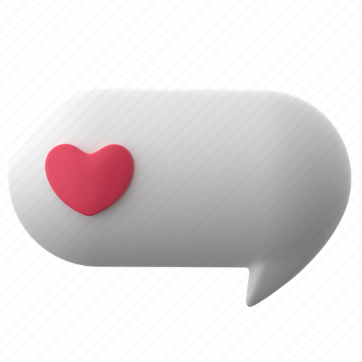 Messages, communication, love, heart, favourite, favorite, chat 3D illustration - Download on Iconfinder