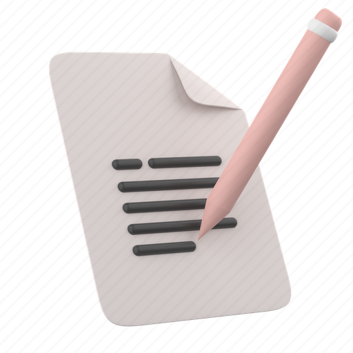Office, file, document, paper, page, write, edit 3D illustration - Download on Iconfinder