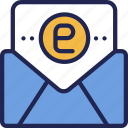 electronic, email, envelope, letter, mail, message, online
