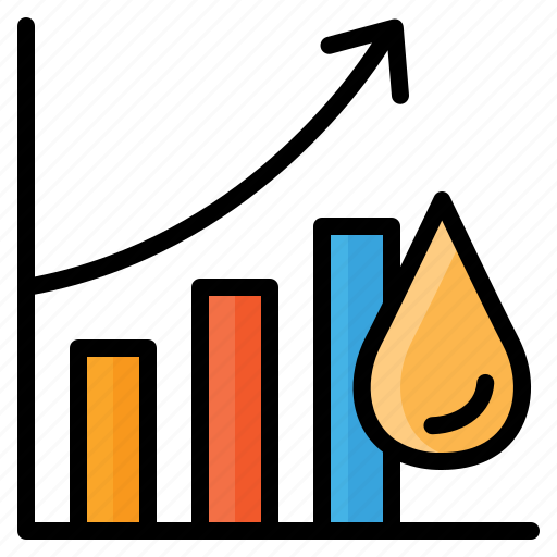 Oil, price, dollar, growth, water, drop, arrow icon - Download on Iconfinder