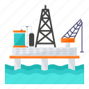 offshore, platform, oil factory, oil extraction, drilling rig, horizon