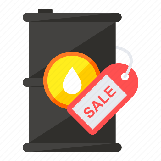 Oil, petroleum, sale, gasoline, label, discount, barrel icon - Download on Iconfinder