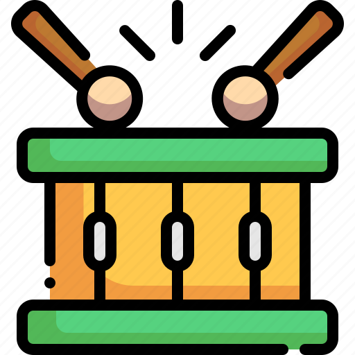 Drum, drumstick, music, musical instrument, orchestra icon - Download on Iconfinder