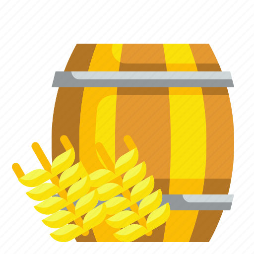 Alcohol, barrel, beer, beverages, cask, pub, wheat icon - Download on Iconfinder