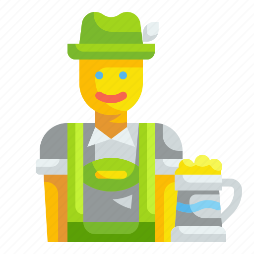 Beer, beverage, german, hat, man, people, tyrolean icon - Download on Iconfinder
