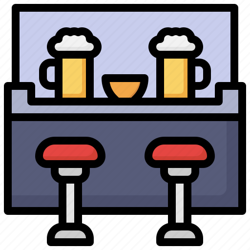 Alcoholic, restaurant, pub, counter, bar, drink, food icon - Download on Iconfinder