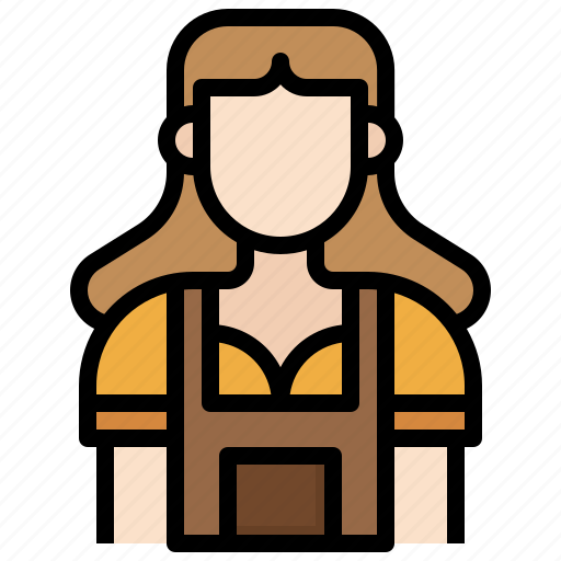 Costume, traditional, bavarian, oktoberfest, girl, typical icon - Download on Iconfinder