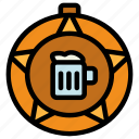 beer, mug, medals, beer mug, glass, drink, beverage