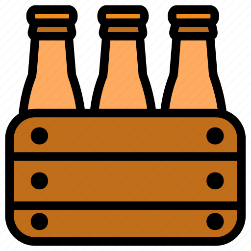 Beer, tray, beer tray, party, bottle, drink, beverage icon - Download on Iconfinder