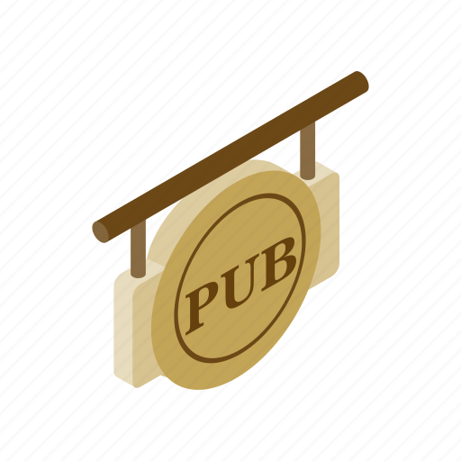 Alcohol, bar, beer, drink, isometric, pub, signboard icon - Download on Iconfinder