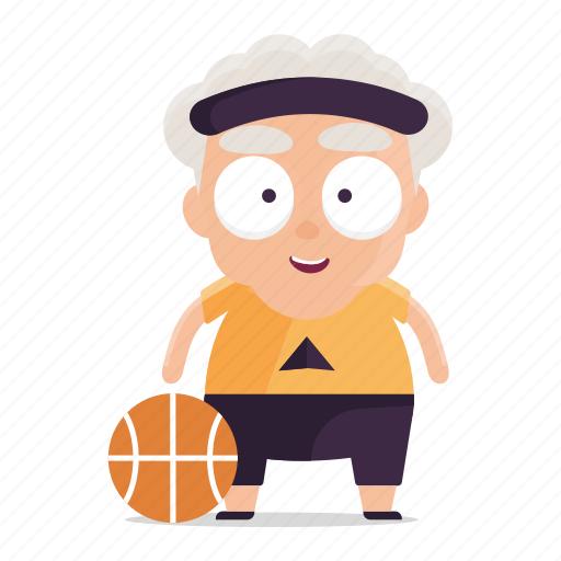 Avatar, basketball, emoji, emoticon, man, old, sticker icon - Download on Iconfinder