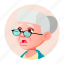 avatar, emotion, face, grandmother, old, woman 