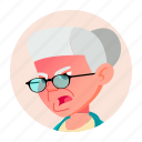avatar, emotion, face, grandmother, old, woman