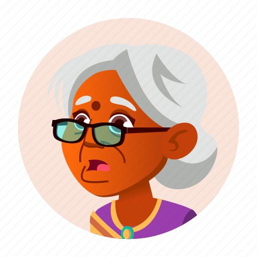 Aged, avatar, expression, grandmother, hindu, indian, old icon - Download on Iconfinder