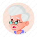 avatar, emotion, expression, face, grandmother, old