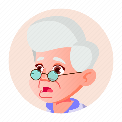 Avatar, emotion, expression, face, grandmother, old icon - Download on Iconfinder