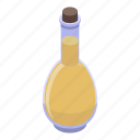 bottle, cartoon, glass, isometric, oil, olive, virgin