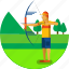 archer, archery, arrow, bow, equipment, olympic sports, sports icon 