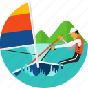 boat, olympic sports, sailing, sailing boat, ship, sports, water icon