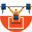 exercise, fitness, gym, olympic sports, training, weightlifting, sports icon, weights 