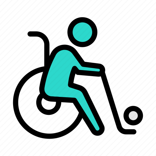Wheelchair, handicap, hockey, player, sport icon - Download on Iconfinder