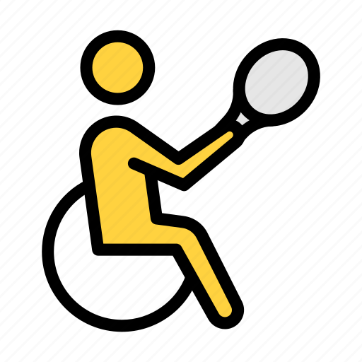 Handicap, disable, badminton, wheelchair, player icon - Download on Iconfinder