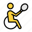 handicap, disable, badminton, wheelchair, player 