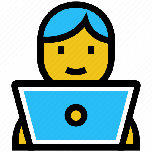 Business, employee, laptop, man, office, online business, user icon - Download on Iconfinder