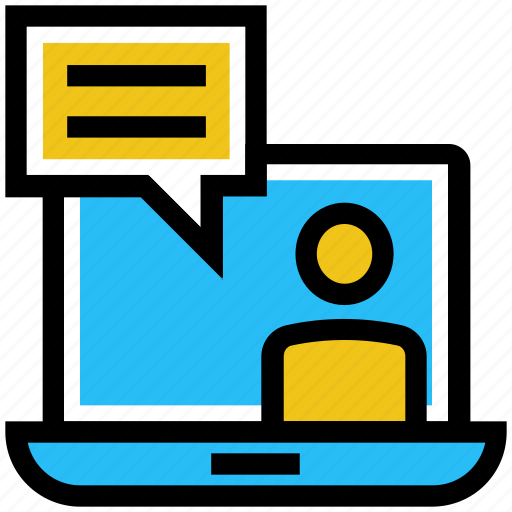 Business, communication, laptop, online business, talk, user icon - Download on Iconfinder