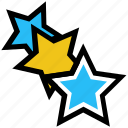 achievement, business, favorite, rank, stars, three stars