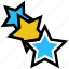 achievement, business, favorite, rank, stars, three stars 