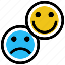 business, customer, emoji, happy, sad, satisfaction