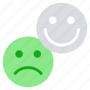 business, customer, emoji, happy, sad, satisfaction 