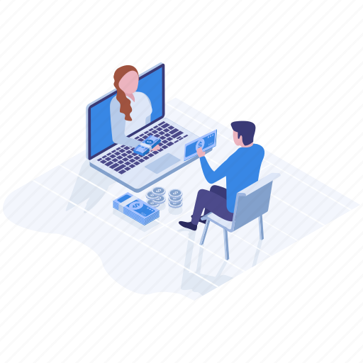 Business discussion, business meeting, business negotiations, business talks, online financial meeting icon - Download on Iconfinder