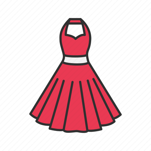 Clothing, dress, red dress, woman's dress icon - Download on Iconfinder
