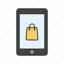 phone, shopping bag, tablet, shopping