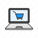 cart, computer, laptop, shopping online
