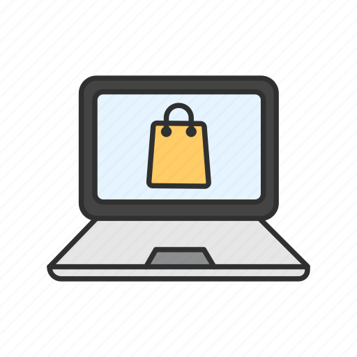 Laptop, online shopping, shopping bag, shopping icon - Download on Iconfinder