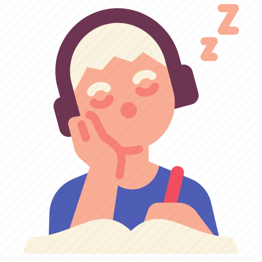 Sleeping, studying, education, student, homework icon - Download on Iconfinder