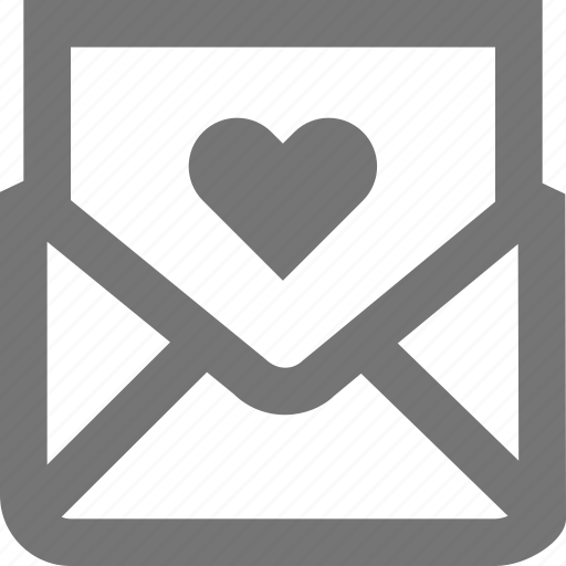 Heart, love, mail, material, message, outline icon - Download on Iconfinder