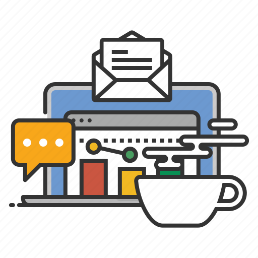 Analytics, chat, coffee, email, online, e-mail icon - Download on Iconfinder