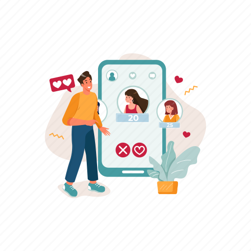 Holiday, greeting, love, valentine, couple in love, heart, online dating illustration - Download on Iconfinder