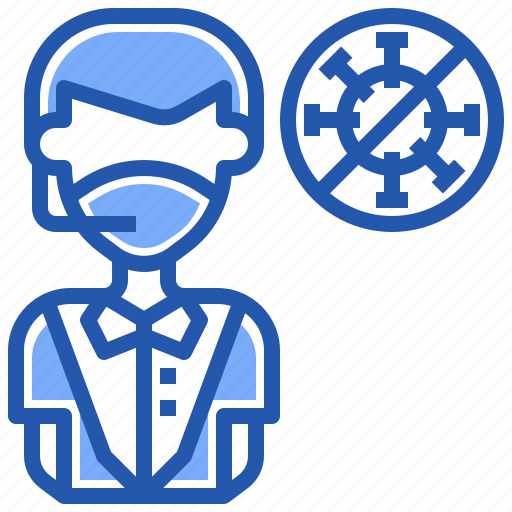 Call, center, profession, virus, mask, people, protection icon - Download on Iconfinder