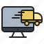 truck, delivery, online, app, application, website, service 