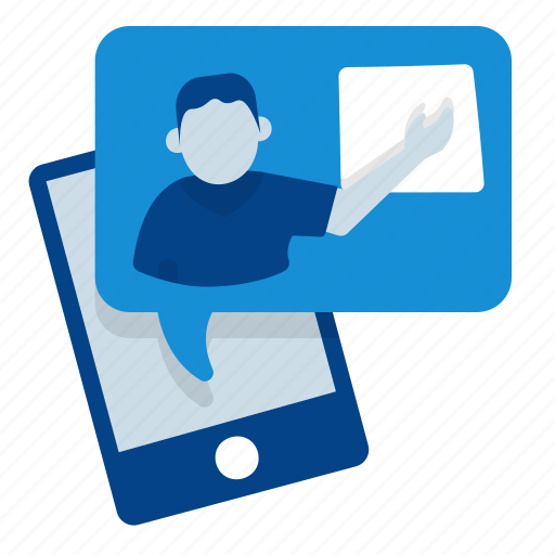 Mobile, teaching, smartphone, communication, video, call, chat icon - Download on Iconfinder