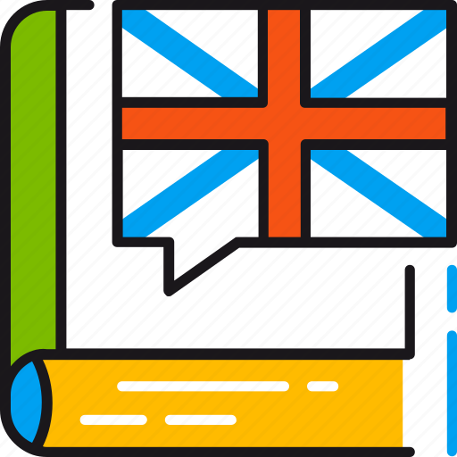 Language, book, flag, learning, read, study, translate icon - Download on Iconfinder