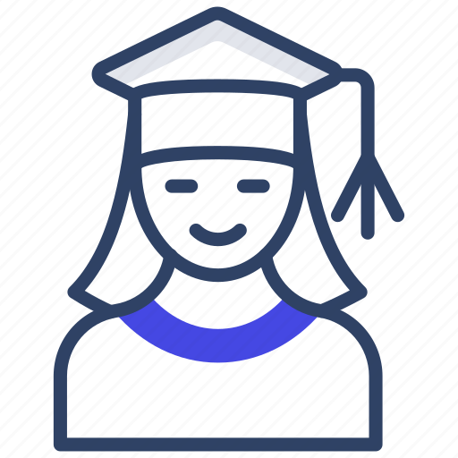 Female graduate, student, convocation, postgraduate, graduation icon - Download on Iconfinder